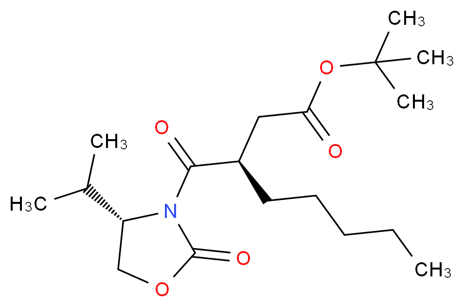 3-(S)-(4-(S)-Isopropyl-2-oxo-oxazolidine-3-carbonyl)-octanoic Acid tert-Butyl Ester_Molecular_structure_CAS_147961-55-5)