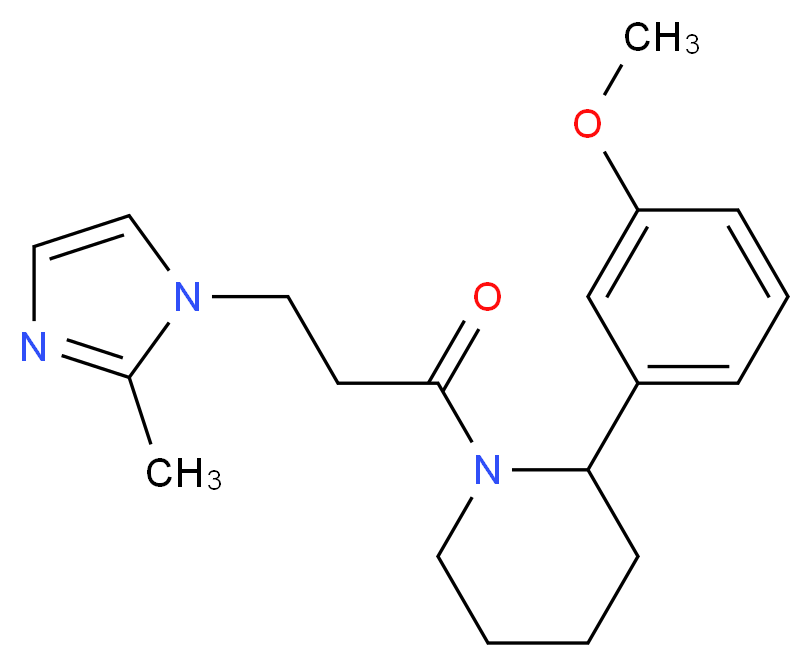 2-(3-methoxyphenyl)-1-[3-(2-methyl-1H-imidazol-1-yl)propanoyl]piperidine_Molecular_structure_CAS_)