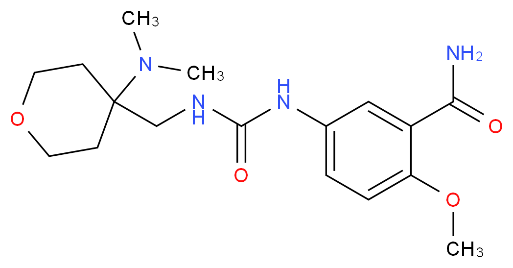 5-{[({[4-(dimethylamino)tetrahydro-2H-pyran-4-yl]methyl}amino)carbonyl]amino}-2-methoxybenzamide_Molecular_structure_CAS_)