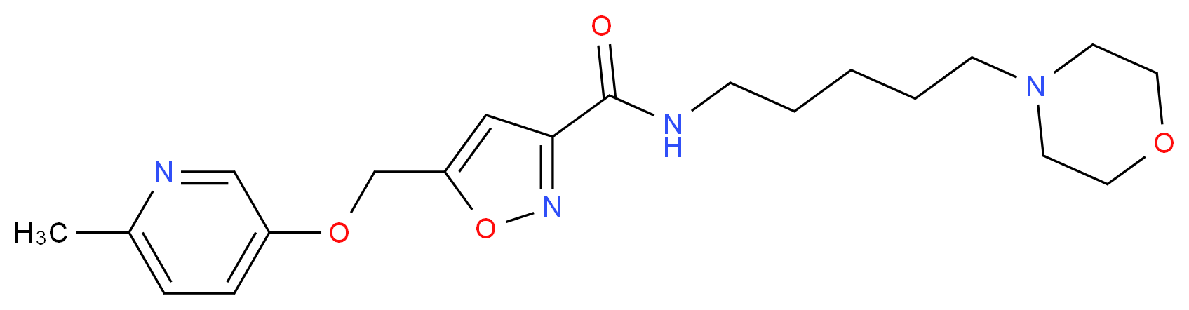5-{[(6-methyl-3-pyridinyl)oxy]methyl}-N-[5-(4-morpholinyl)pentyl]-3-isoxazolecarboxamide_Molecular_structure_CAS_)