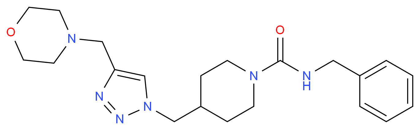 N-benzyl-4-{[4-(morpholin-4-ylmethyl)-1H-1,2,3-triazol-1-yl]methyl}piperidine-1-carboxamide_Molecular_structure_CAS_)