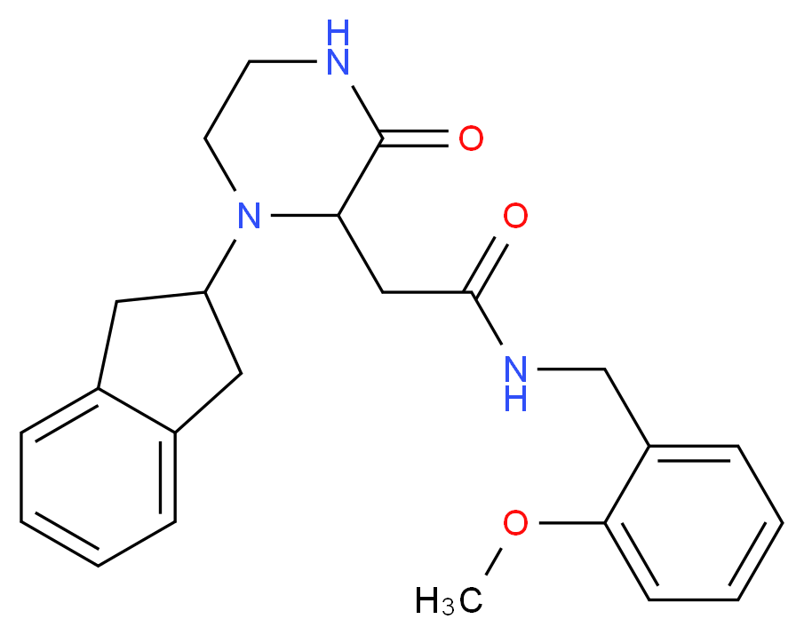 2-[1-(2,3-dihydro-1H-inden-2-yl)-3-oxo-2-piperazinyl]-N-(2-methoxybenzyl)acetamide_Molecular_structure_CAS_)
