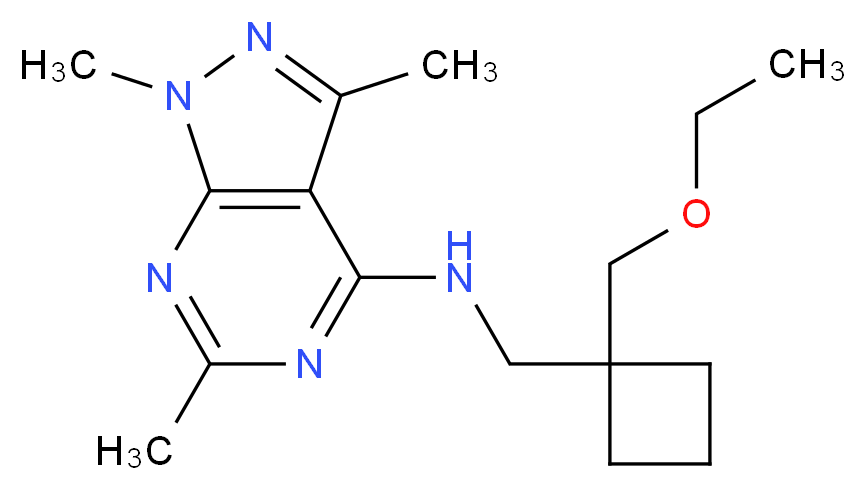 N-{[1-(ethoxymethyl)cyclobutyl]methyl}-1,3,6-trimethyl-1H-pyrazolo[3,4-d]pyrimidin-4-amine_Molecular_structure_CAS_)
