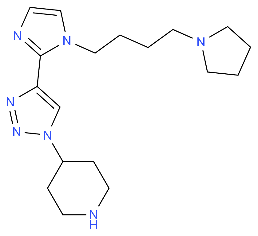 4-{4-[1-(4-pyrrolidin-1-ylbutyl)-1H-imidazol-2-yl]-1H-1,2,3-triazol-1-yl}piperidine_Molecular_structure_CAS_)