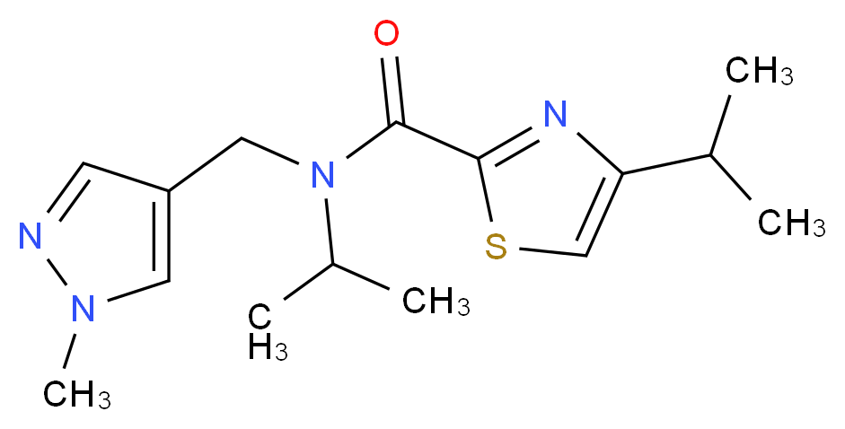 N,4-diisopropyl-N-[(1-methyl-1H-pyrazol-4-yl)methyl]-1,3-thiazole-2-carboxamide_Molecular_structure_CAS_)