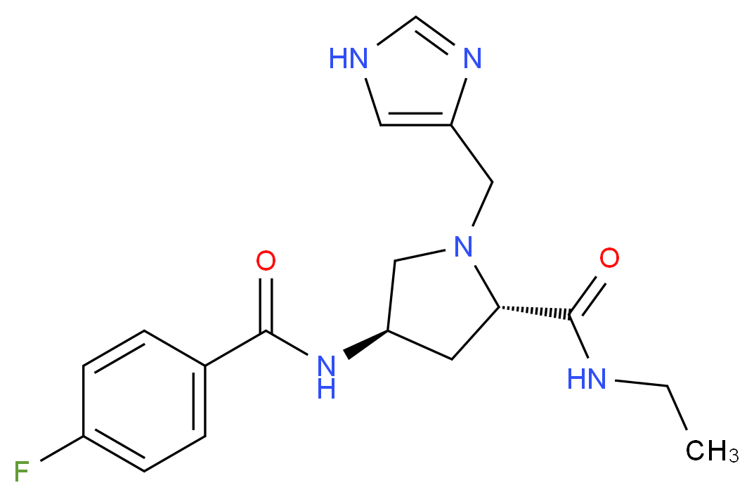 (4R)-N-ethyl-4-[(4-fluorobenzoyl)amino]-1-(1H-imidazol-4-ylmethyl)-L-prolinamide_Molecular_structure_CAS_)