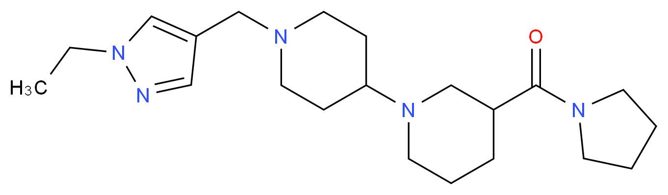 1'-[(1-ethyl-1H-pyrazol-4-yl)methyl]-3-(pyrrolidin-1-ylcarbonyl)-1,4'-bipiperidine_Molecular_structure_CAS_)
