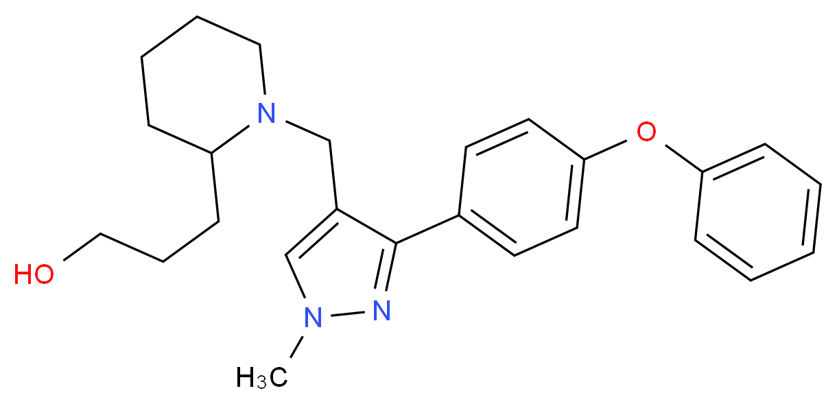 3-(1-{[1-methyl-3-(4-phenoxyphenyl)-1H-pyrazol-4-yl]methyl}-2-piperidinyl)-1-propanol_Molecular_structure_CAS_)