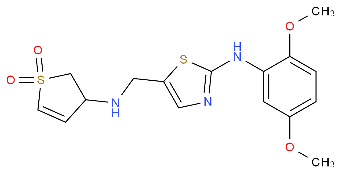 N-(2,5-dimethoxyphenyl)-5-{[(1,1-dioxido-2,3-dihydro-3-thienyl)amino]methyl}-1,3-thiazol-2-amine_Molecular_structure_CAS_)
