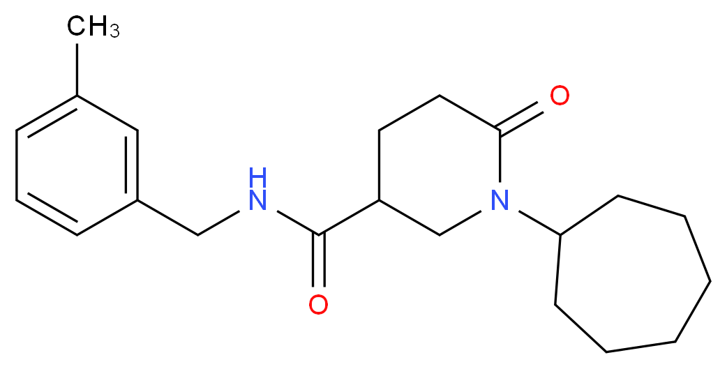 1-cycloheptyl-N-(3-methylbenzyl)-6-oxo-3-piperidinecarboxamide_Molecular_structure_CAS_)