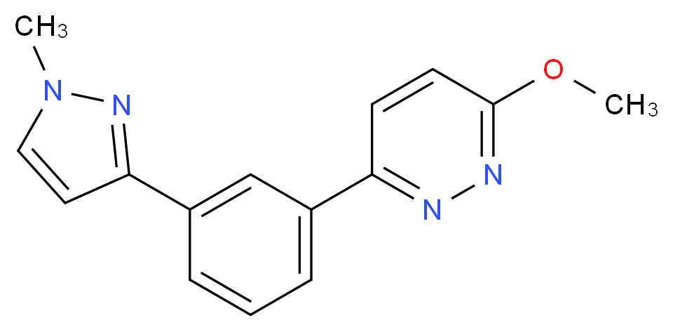 3-methoxy-6-[3-(1-methyl-1H-pyrazol-3-yl)phenyl]pyridazine_Molecular_structure_CAS_)