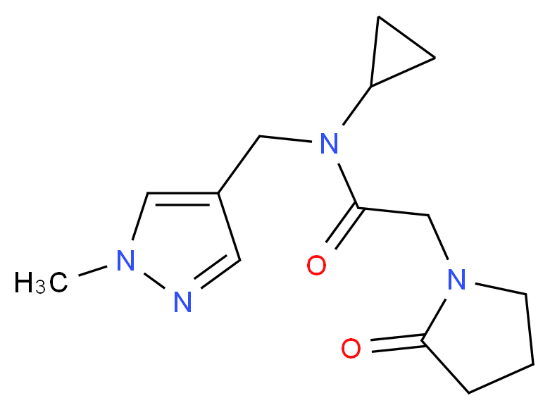 N-cyclopropyl-N-[(1-methyl-1H-pyrazol-4-yl)methyl]-2-(2-oxopyrrolidin-1-yl)acetamide_Molecular_structure_CAS_)