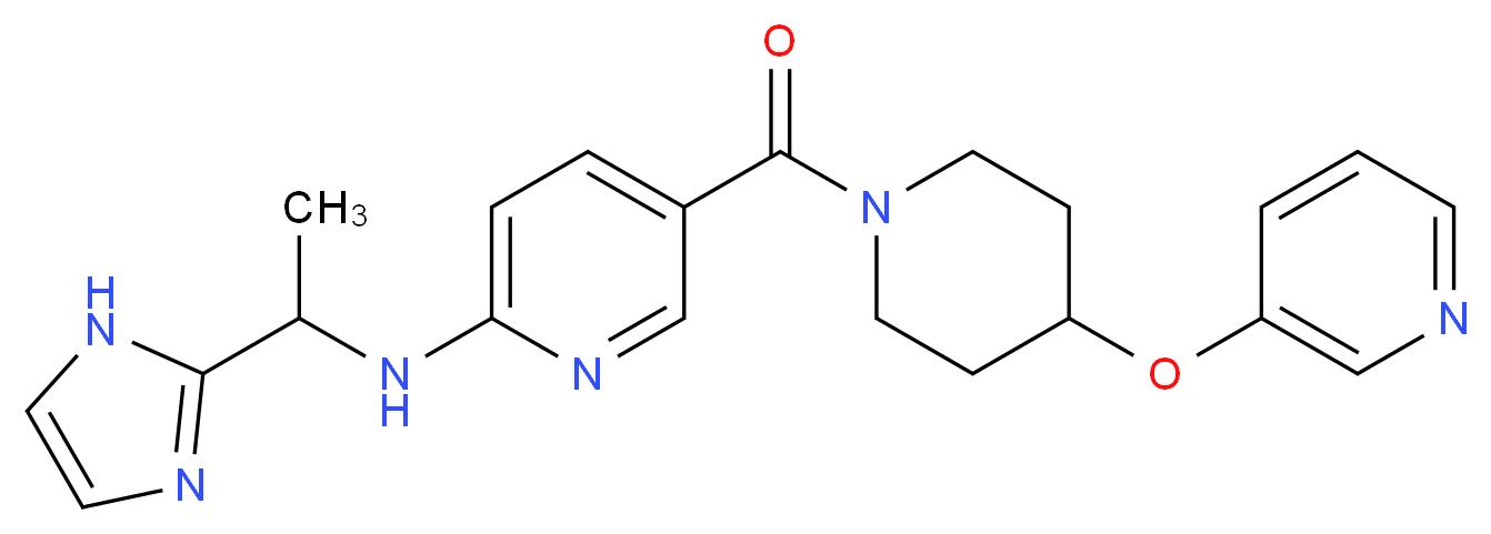 N-[1-(1H-imidazol-2-yl)ethyl]-5-{[4-(pyridin-3-yloxy)piperidin-1-yl]carbonyl}pyridin-2-amine_Molecular_structure_CAS_)