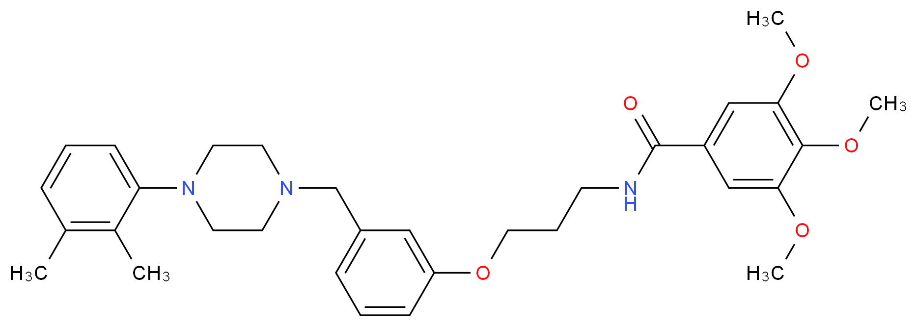 N-[3-(3-{[4-(2,3-dimethylphenyl)-1-piperazinyl]methyl}phenoxy)propyl]-3,4,5-trimethoxybenzamide_Molecular_structure_CAS_)