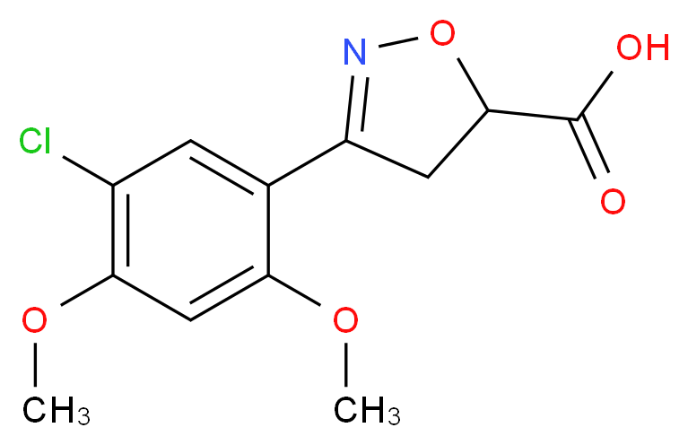 3-(5-Chloro-2,4-dimethoxyphenyl)-4,5-dihydroisoxazole-5-carboxylic acid_Molecular_structure_CAS_)