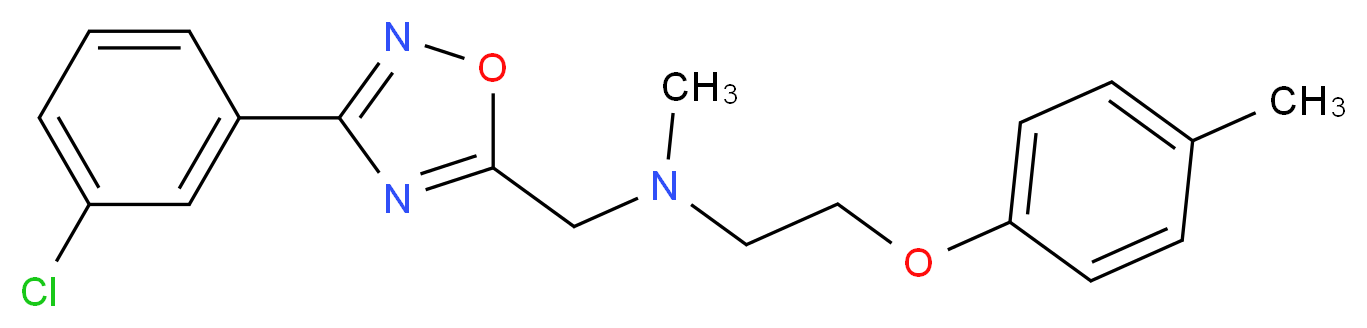 N-{[3-(3-chlorophenyl)-1,2,4-oxadiazol-5-yl]methyl}-N-methyl-2-(4-methylphenoxy)ethanamine_Molecular_structure_CAS_)