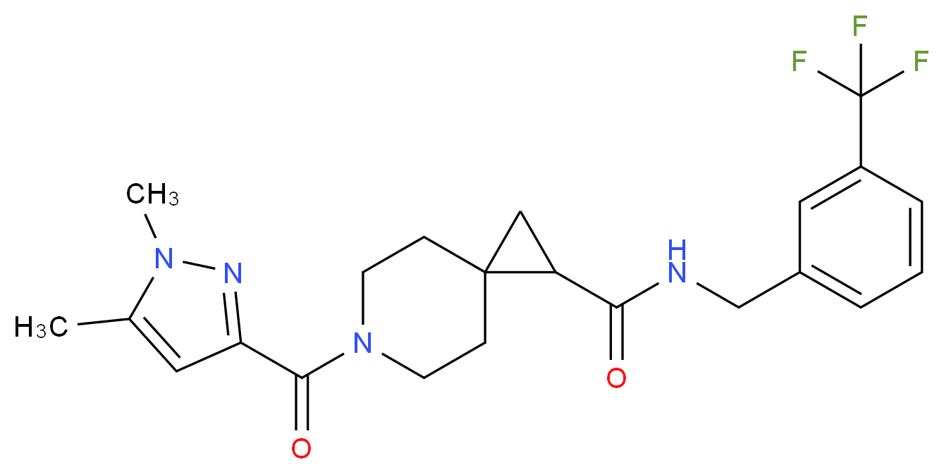 6-[(1,5-dimethyl-1H-pyrazol-3-yl)carbonyl]-N-[3-(trifluoromethyl)benzyl]-6-azaspiro[2.5]octane-1-carboxamide_Molecular_structure_CAS_)