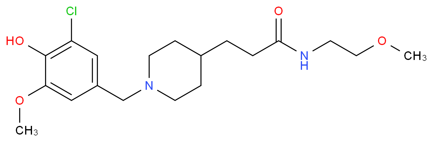 3-[1-(3-chloro-4-hydroxy-5-methoxybenzyl)-4-piperidinyl]-N-(2-methoxyethyl)propanamide_Molecular_structure_CAS_)