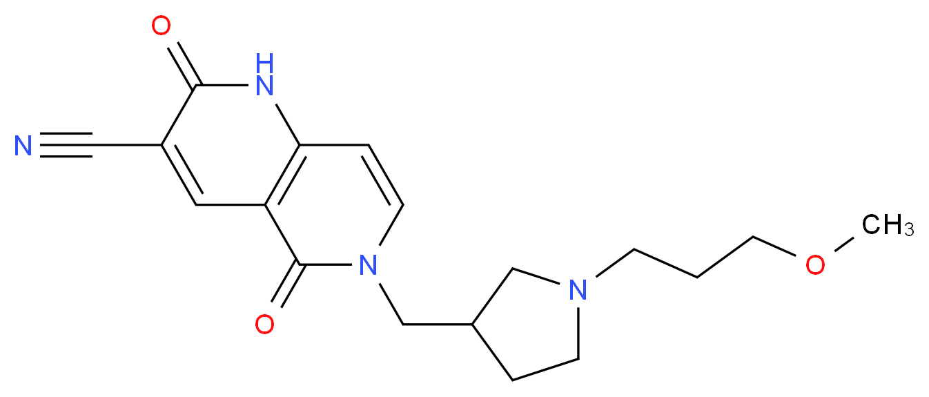 6-{[1-(3-methoxypropyl)pyrrolidin-3-yl]methyl}-2,5-dioxo-1,2,5,6-tetrahydro-1,6-naphthyridine-3-carbonitrile_Molecular_structure_CAS_)