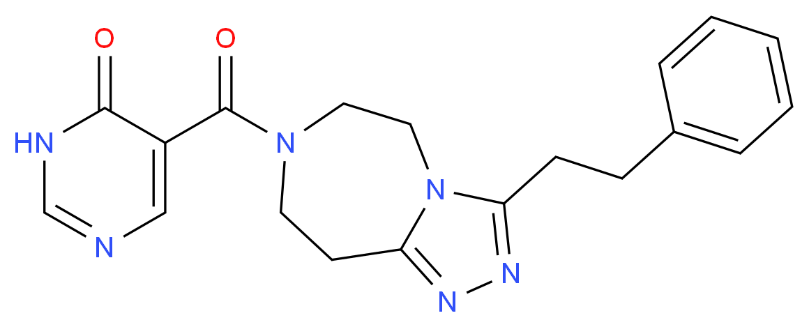 5-{[3-(2-phenylethyl)-5,6,8,9-tetrahydro-7H-[1,2,4]triazolo[4,3-d][1,4]diazepin-7-yl]carbonyl}pyrimidin-4(3H)-one_Molecular_structure_CAS_)