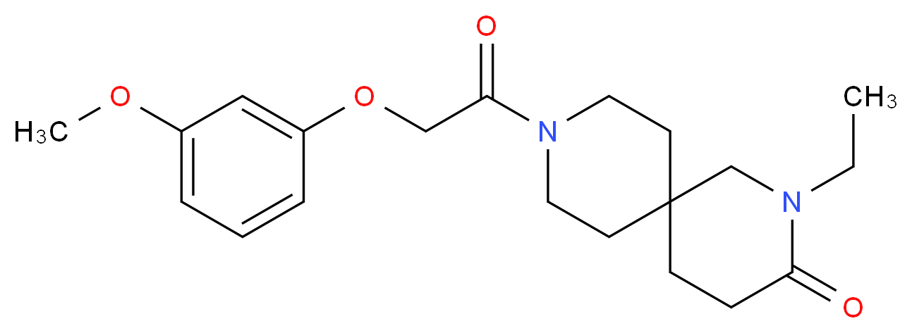 2-ethyl-9-[(3-methoxyphenoxy)acetyl]-2,9-diazaspiro[5.5]undecan-3-one_Molecular_structure_CAS_)