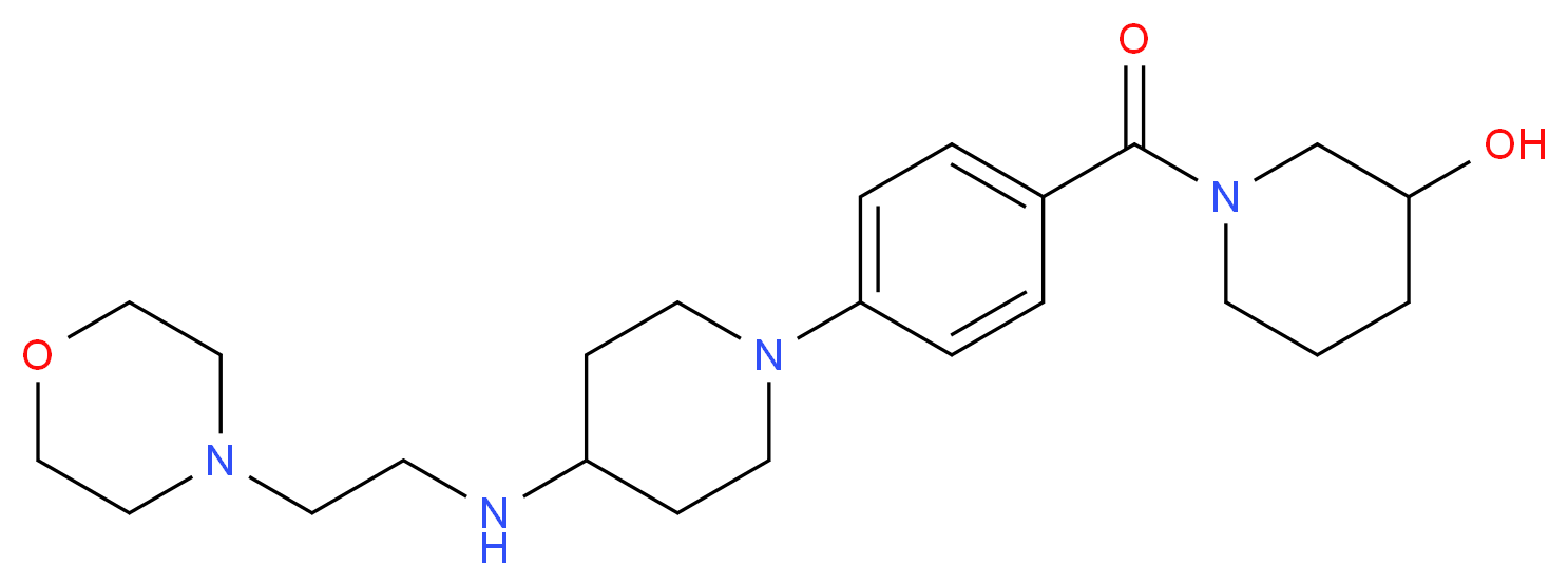 1-[4-(4-{[2-(4-morpholinyl)ethyl]amino}-1-piperidinyl)benzoyl]-3-piperidinol_Molecular_structure_CAS_)