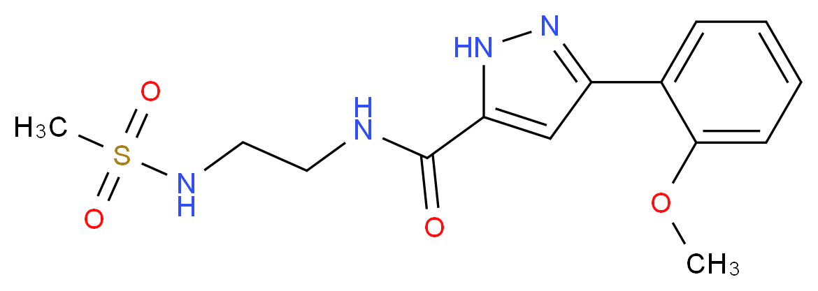3-(2-methoxyphenyl)-N-{2-[(methylsulfonyl)amino]ethyl}-1H-pyrazole-5-carboxamide_Molecular_structure_CAS_)