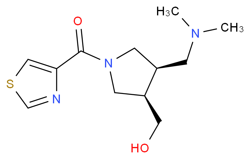 [(3R*,4R*)-4-[(dimethylamino)methyl]-1-(1,3-thiazol-4-ylcarbonyl)pyrrolidin-3-yl]methanol_Molecular_structure_CAS_)