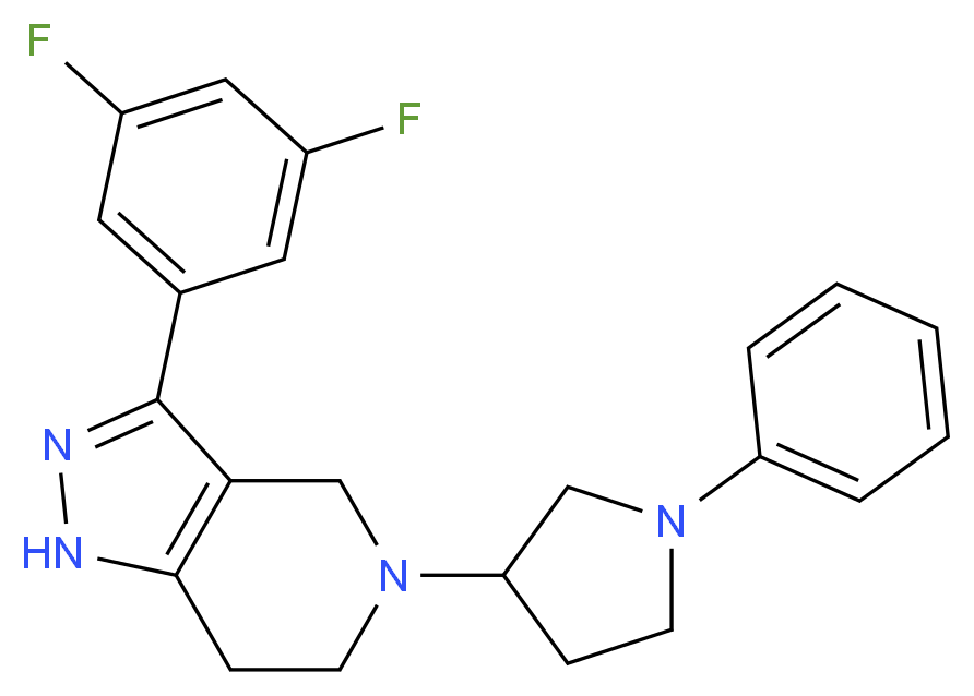 3-(3,5-difluorophenyl)-5-(1-phenyl-3-pyrrolidinyl)-4,5,6,7-tetrahydro-1H-pyrazolo[4,3-c]pyridine_Molecular_structure_CAS_)