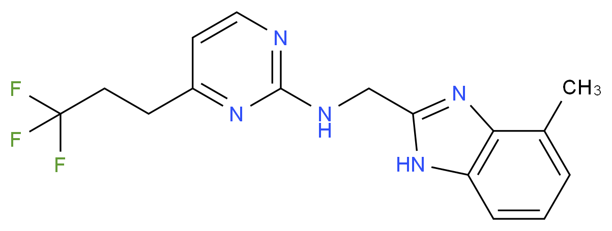 N-[(4-methyl-1H-benzimidazol-2-yl)methyl]-4-(3,3,3-trifluoropropyl)pyrimidin-2-amine_Molecular_structure_CAS_)
