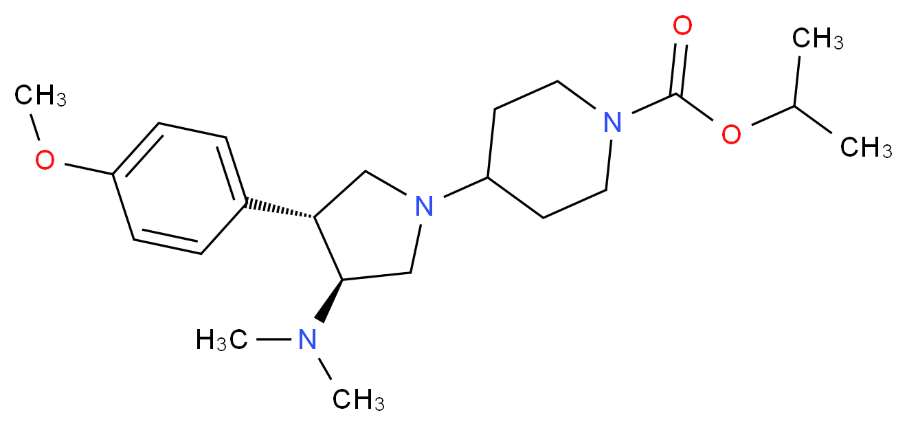 isopropyl 4-[(3S*,4R*)-3-(dimethylamino)-4-(4-methoxyphenyl)-1-pyrrolidinyl]-1-piperidinecarboxylate_Molecular_structure_CAS_)