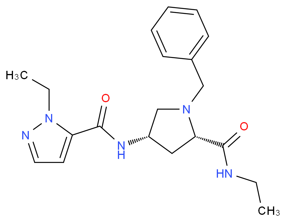 (4S)-1-benzyl-N-ethyl-4-{[(1-ethyl-1H-pyrazol-5-yl)carbonyl]amino}-L-prolinamide_Molecular_structure_CAS_)