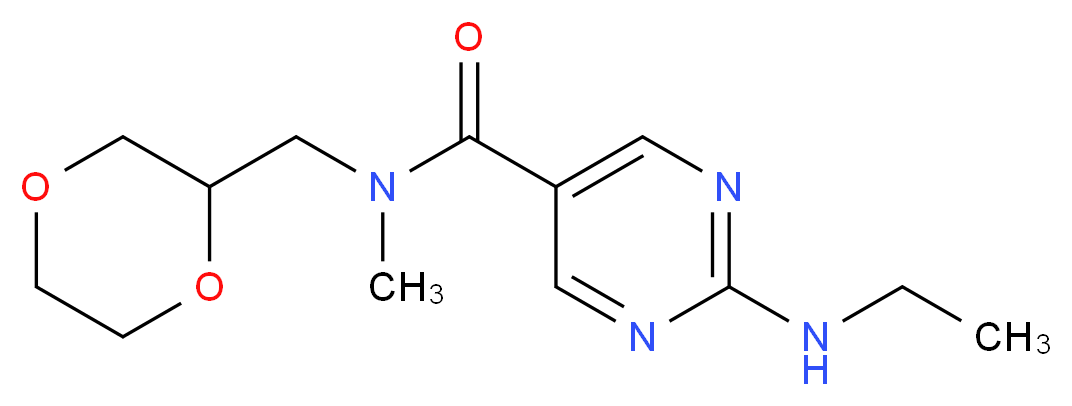 N-(1,4-dioxan-2-ylmethyl)-2-(ethylamino)-N-methyl-5-pyrimidinecarboxamide_Molecular_structure_CAS_)