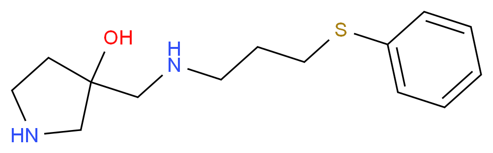 3-({[3-(phenylthio)propyl]amino}methyl)pyrrolidin-3-ol_Molecular_structure_CAS_)