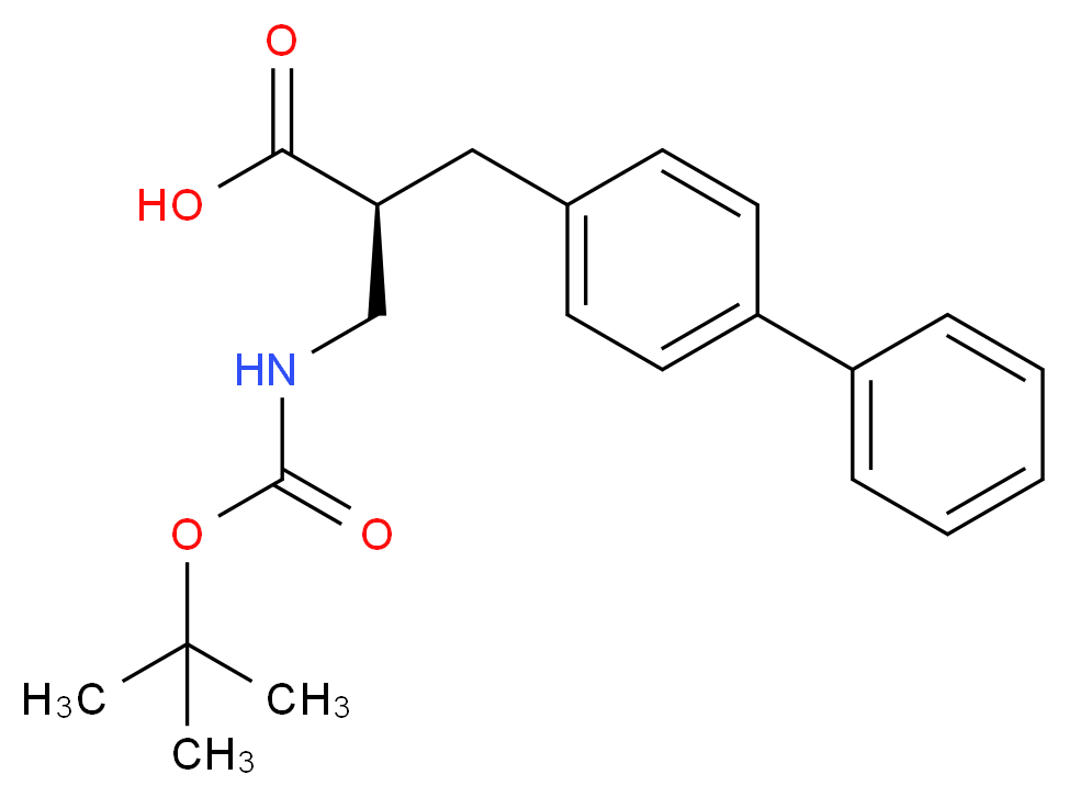 (S)-3-BIPHENYL-4-YL-2-(TERT-BUTOXYCARBONYLAMINO-METHYL)-PROPIONIC ACID_Molecular_structure_CAS_)