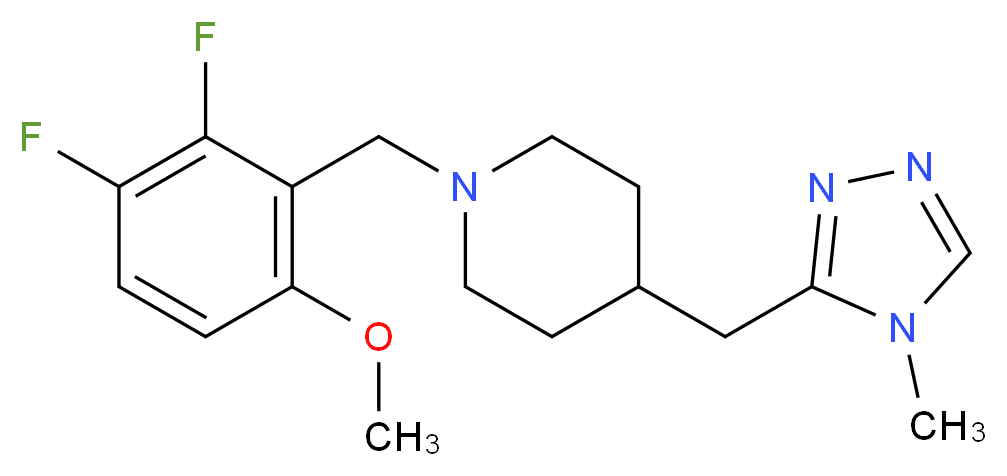 1-(2,3-difluoro-6-methoxybenzyl)-4-[(4-methyl-4H-1,2,4-triazol-3-yl)methyl]piperidine_Molecular_structure_CAS_)
