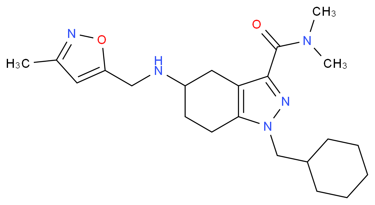 1-(cyclohexylmethyl)-N,N-dimethyl-5-{[(3-methyl-5-isoxazolyl)methyl]amino}-4,5,6,7-tetrahydro-1H-indazole-3-carboxamide_Molecular_structure_CAS_)