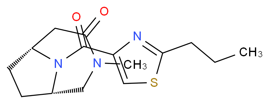 (1S*,6R*)-3-methyl-9-[(2-propyl-1,3-thiazol-4-yl)carbonyl]-3,9-diazabicyclo[4.2.1]nonan-4-one_Molecular_structure_CAS_)