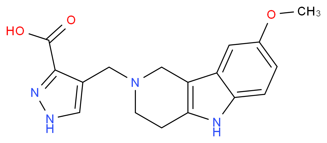 4-[(8-methoxy-1,3,4,5-tetrahydro-2H-pyrido[4,3-b]indol-2-yl)methyl]-1H-pyrazole-3-carboxylic acid_Molecular_structure_CAS_)