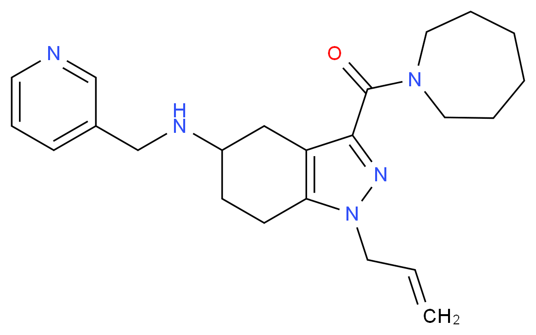 1-allyl-3-(1-azepanylcarbonyl)-N-(3-pyridinylmethyl)-4,5,6,7-tetrahydro-1H-indazol-5-amine_Molecular_structure_CAS_)