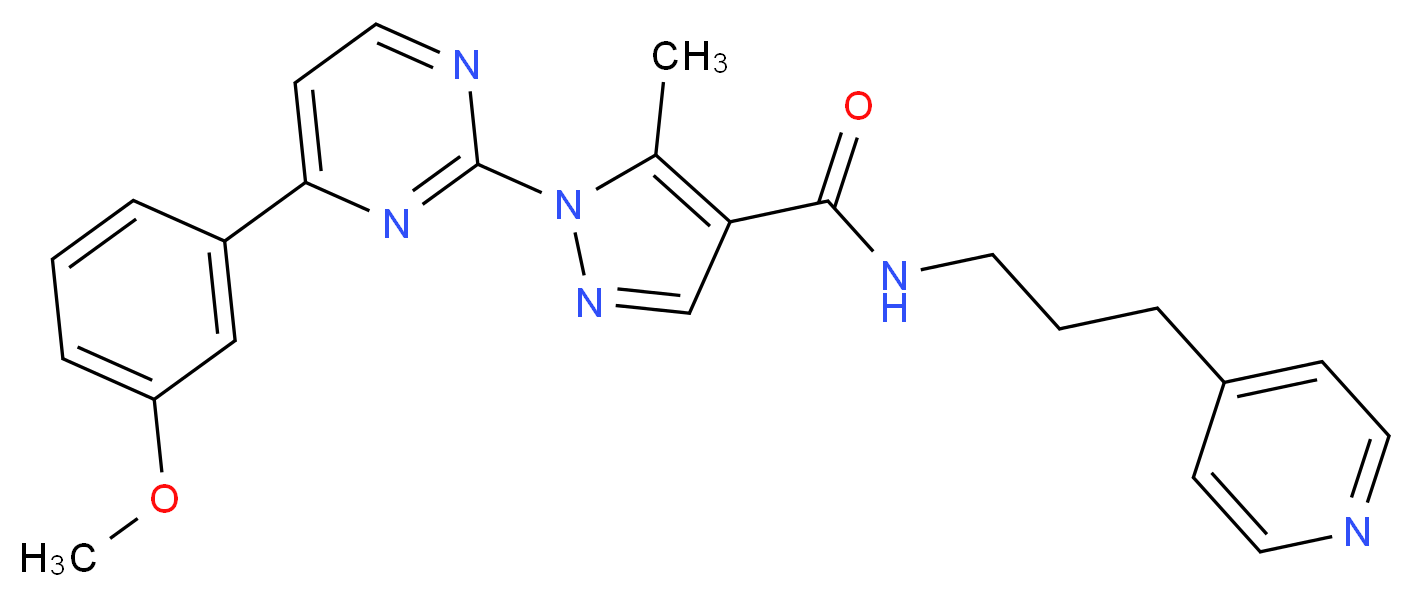 1-[4-(3-methoxyphenyl)-2-pyrimidinyl]-5-methyl-N-[3-(4-pyridinyl)propyl]-1H-pyrazole-4-carboxamide_Molecular_structure_CAS_)