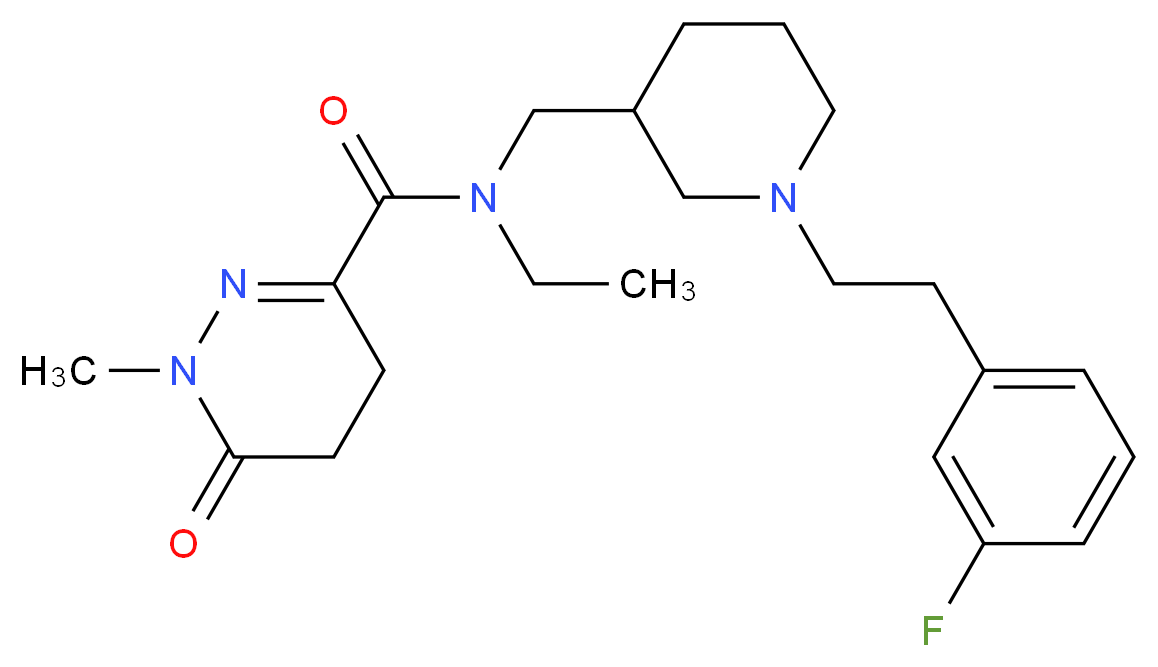 N-ethyl-N-({1-[2-(3-fluorophenyl)ethyl]-3-piperidinyl}methyl)-1-methyl-6-oxo-1,4,5,6-tetrahydro-3-pyridazinecarboxamide_Molecular_structure_CAS_)