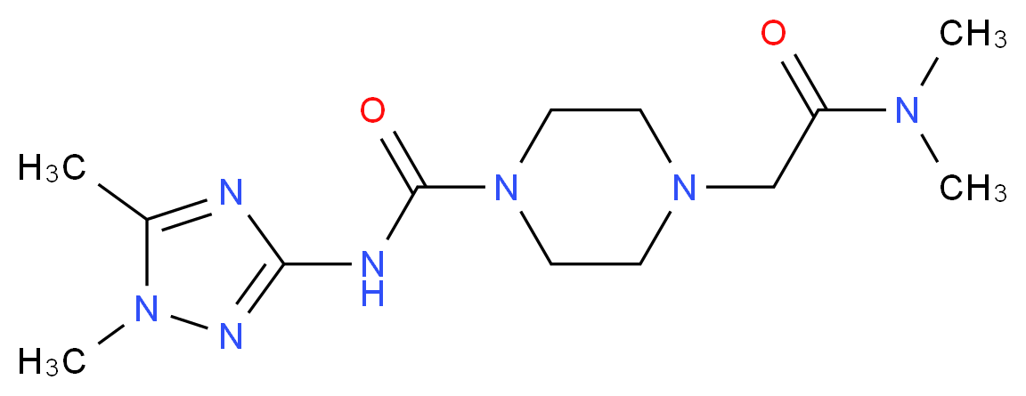 4-[2-(dimethylamino)-2-oxoethyl]-N-(1,5-dimethyl-1H-1,2,4-triazol-3-yl)piperazine-1-carboxamide_Molecular_structure_CAS_)