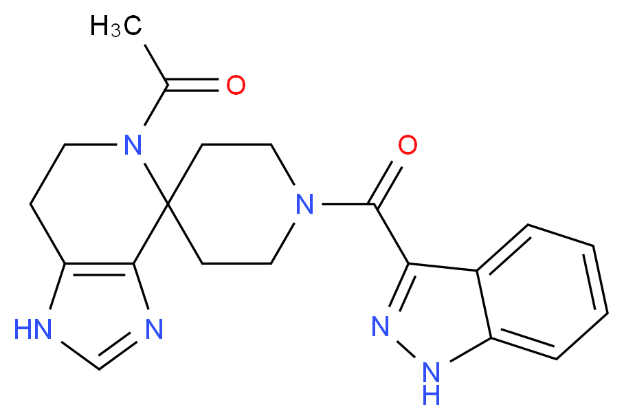 5-acetyl-1'-(1H-indazol-3-ylcarbonyl)-1,5,6,7-tetrahydrospiro[imidazo[4,5-c]pyridine-4,4'-piperidine]_Molecular_structure_CAS_)