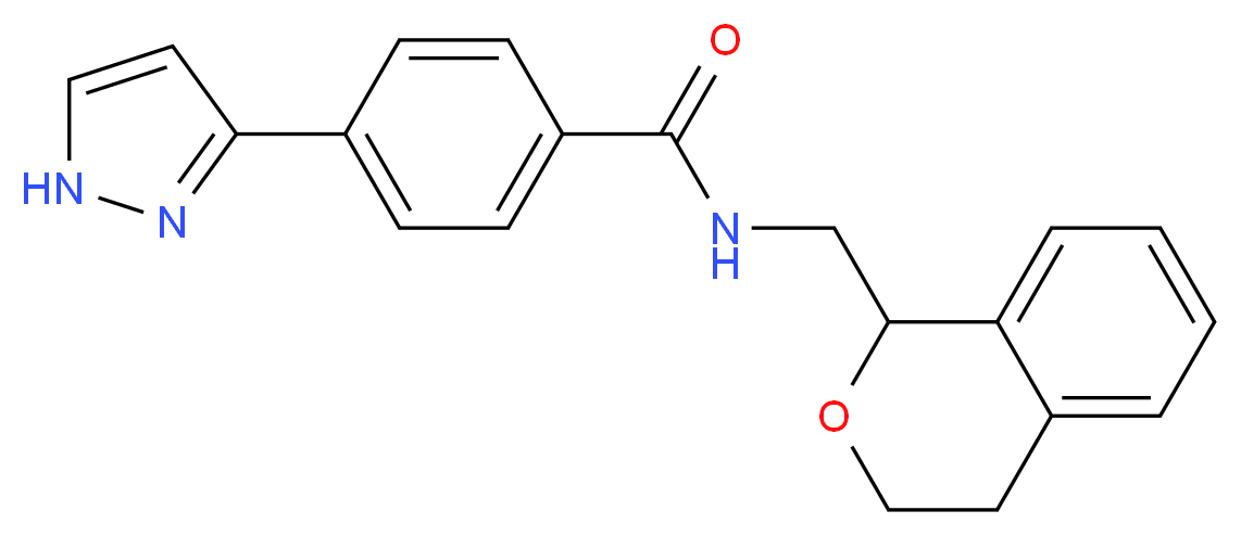 N-(3,4-dihydro-1H-isochromen-1-ylmethyl)-4-(1H-pyrazol-3-yl)benzamide_Molecular_structure_CAS_)