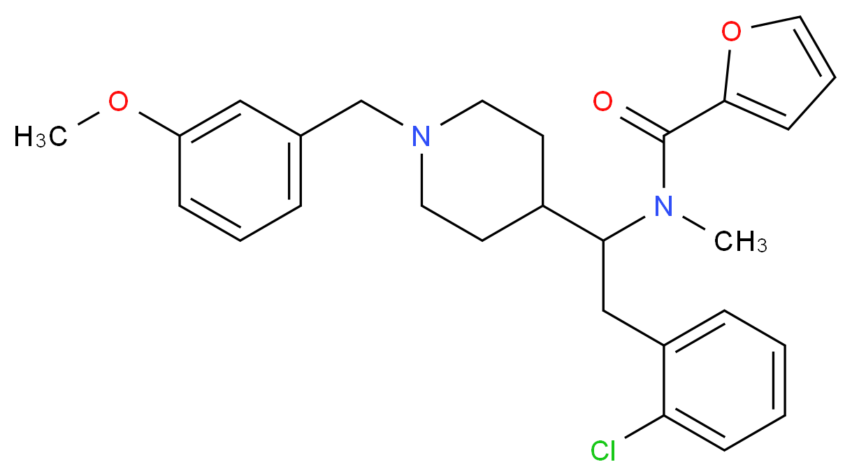 N-{2-(2-chlorophenyl)-1-[1-(3-methoxybenzyl)-4-piperidinyl]ethyl}-N-methyl-2-furamide_Molecular_structure_CAS_)