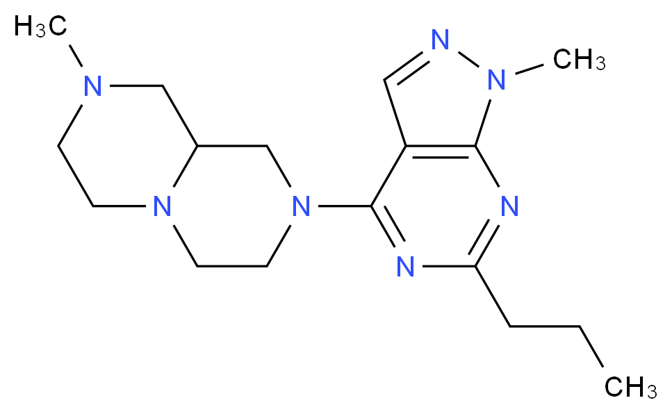 2-methyl-8-(1-methyl-6-propyl-1H-pyrazolo[3,4-d]pyrimidin-4-yl)octahydro-2H-pyrazino[1,2-a]pyrazine_Molecular_structure_CAS_)