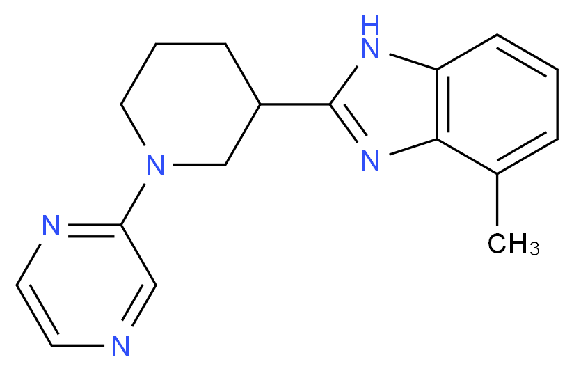 4-methyl-2-[1-(2-pyrazinyl)-3-piperidinyl]-1H-benzimidazole_Molecular_structure_CAS_)