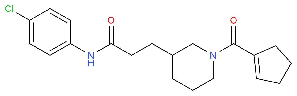 N-(4-chlorophenyl)-3-[1-(1-cyclopenten-1-ylcarbonyl)-3-piperidinyl]propanamide_Molecular_structure_CAS_)