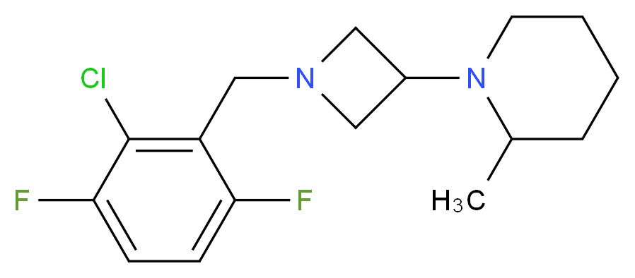 1-[1-(2-chloro-3,6-difluorobenzyl)-3-azetidinyl]-2-methylpiperidine_Molecular_structure_CAS_)